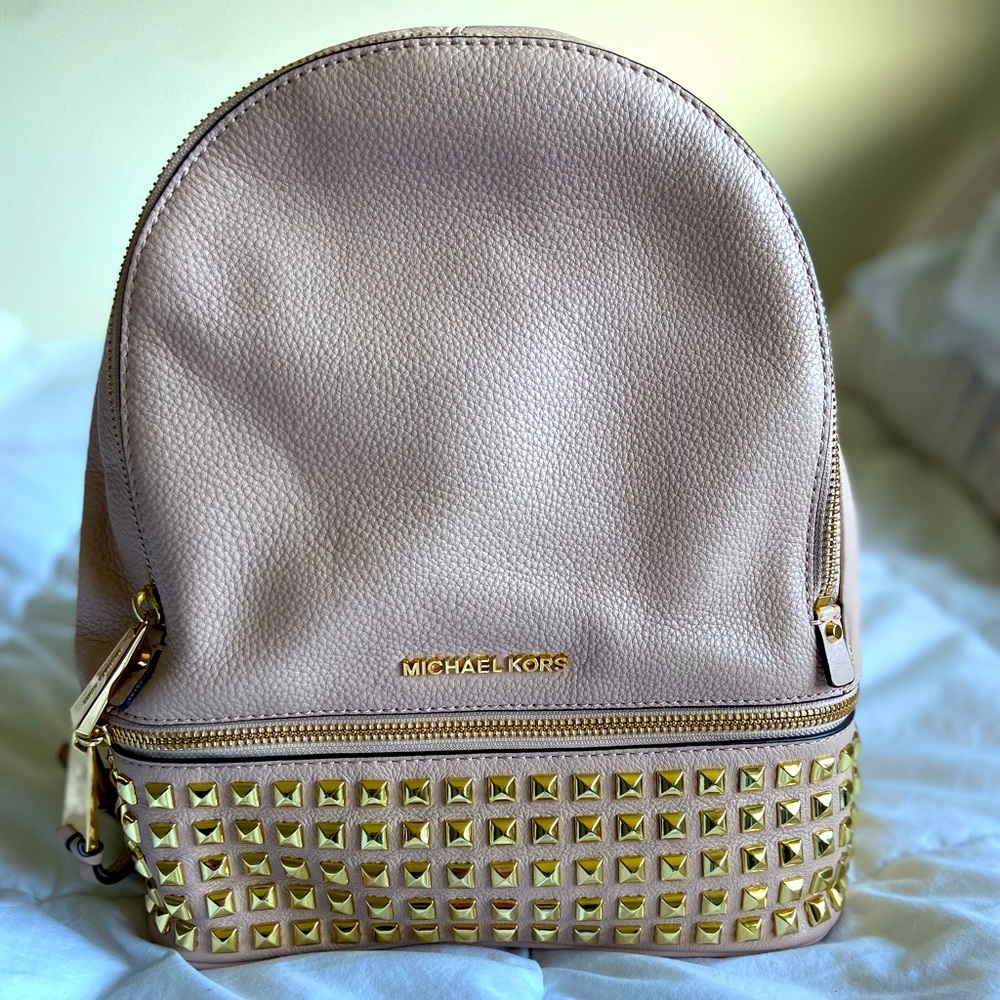 *Michael Kors* Pale Pink Leather Mini Backpack